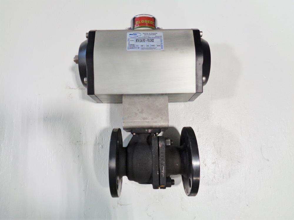 Mas 2" 150# WCB 2-Piece Actuated Ball Valve MT41.S4.F07-F10.CH22